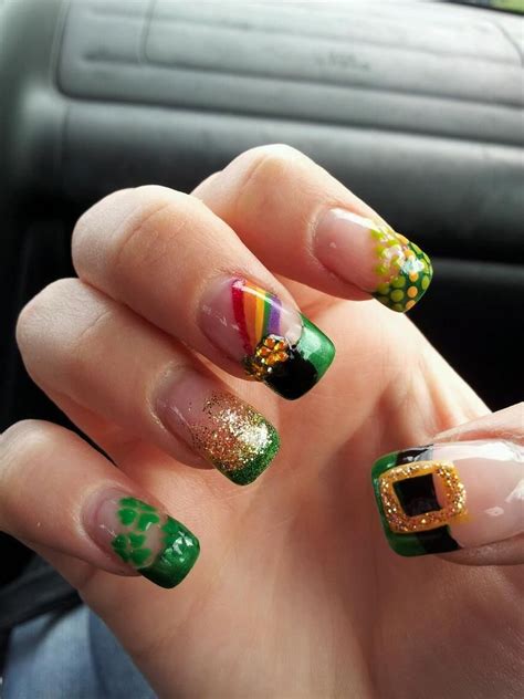 st patrick's day nail designs|shamrock nails for st patrick's day.